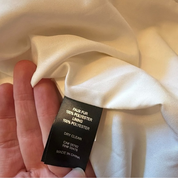 New Women’s White Faux Shearling Fur Jacket Long Sleeve Coat Small -Rachel Zoe - Picture 8 of 12